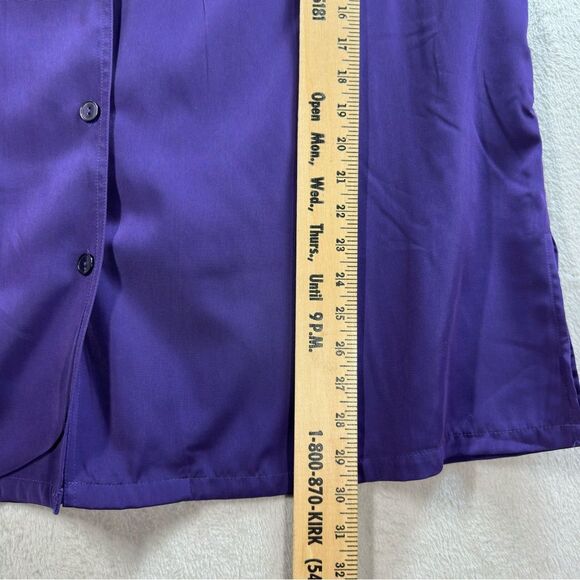 Only Necessities Purple Button Front Blouse Roll Tab Sleeve Career Business 20W - Picture 5 of 6